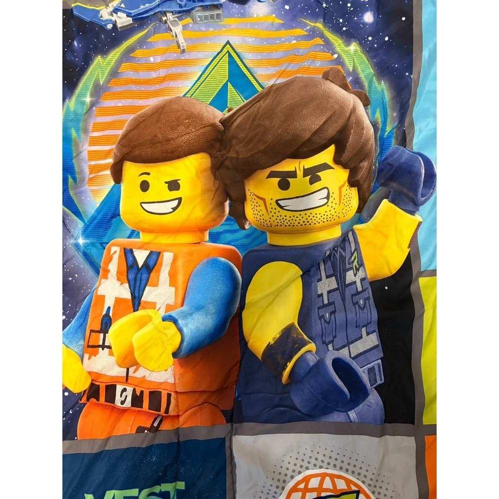 LEGO Movie 2 Vest Friends Twin Comforter Blanket Emmet Rex Kids Bedding 83x62